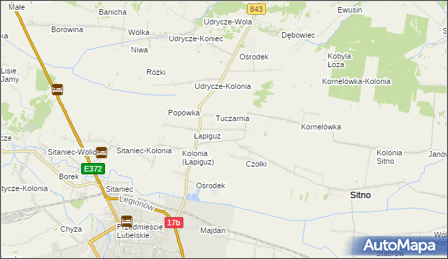 mapa Borowina Sitaniecka, Borowina Sitaniecka na mapie Targeo