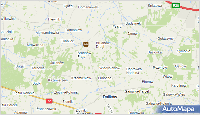 mapa Brudnów Czwarty, Brudnów Czwarty na mapie Targeo