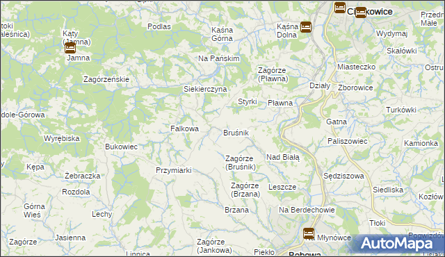 mapa Bruśnik, Bruśnik na mapie Targeo