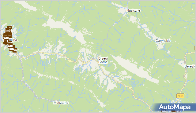 mapa Brzegi Górne, Brzegi Górne na mapie Targeo