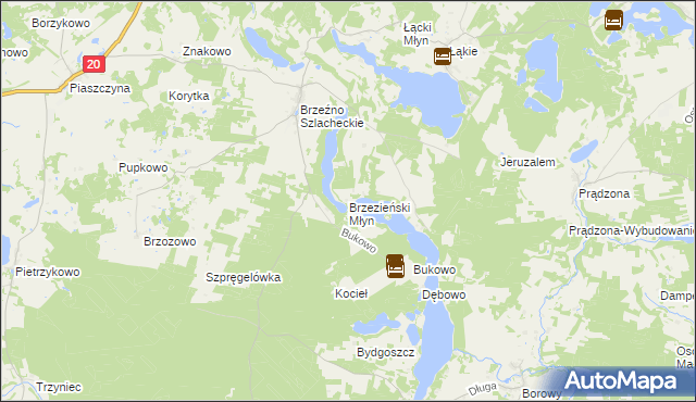 mapa Brzezieński Młyn, Brzezieński Młyn na mapie Targeo