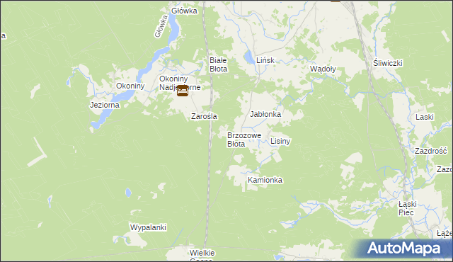 mapa Brzozowe Błota, Brzozowe Błota na mapie Targeo