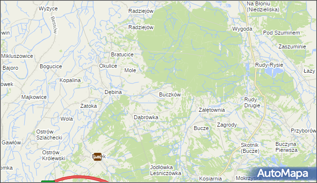 mapa Buczków gmina Rzezawa, Buczków gmina Rzezawa na mapie Targeo
