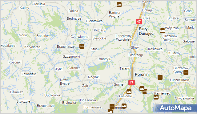 mapa Bustryk, Bustryk na mapie Targeo