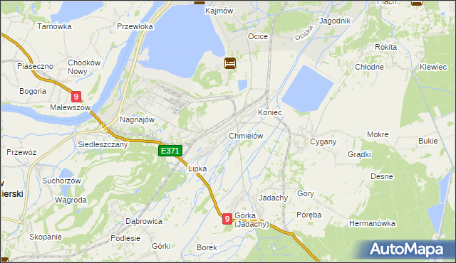 mapa Chmielów gmina Nowa Dęba, Chmielów gmina Nowa Dęba na mapie Targeo
