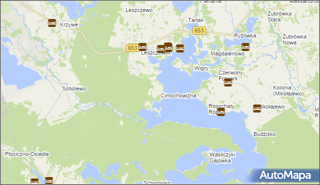 mapa Cimochowizna, Cimochowizna na mapie Targeo