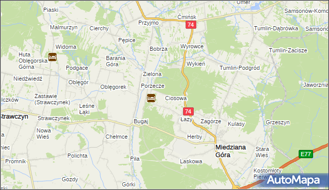 mapa Ciosowa, Ciosowa na mapie Targeo