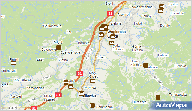 mapa Cisiec, Cisiec na mapie Targeo