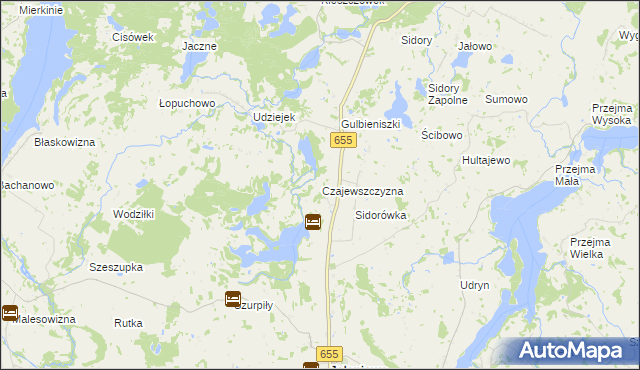 mapa Czajewszczyzna, Czajewszczyzna na mapie Targeo