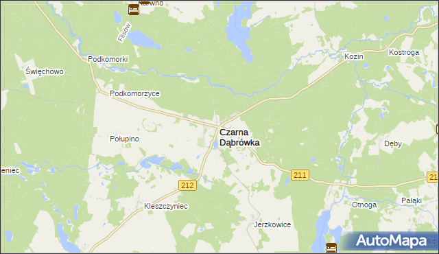 mapa Czarna Dąbrówka powiat bytowski, Czarna Dąbrówka powiat bytowski na mapie Targeo