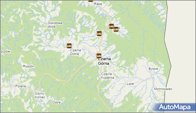 mapa Czarna Górna, Czarna Górna na mapie Targeo