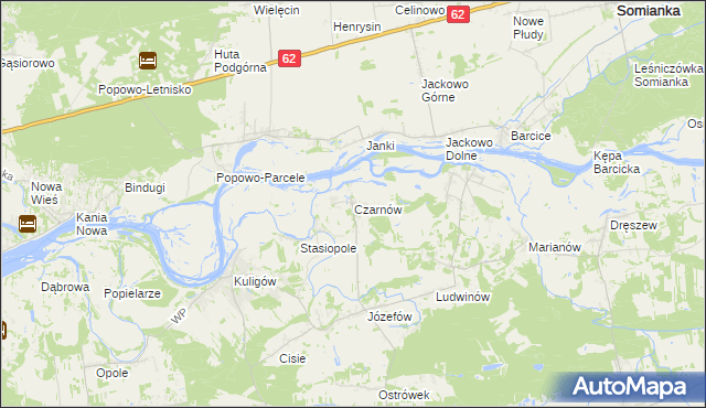 mapa Czarnów gmina Dąbrówka, Czarnów gmina Dąbrówka na mapie Targeo