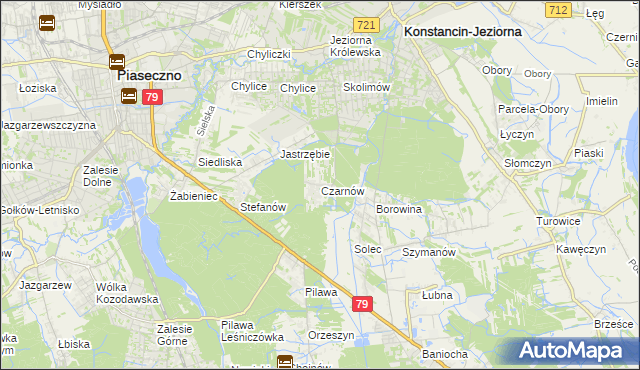 mapa Czarnów gmina Konstancin-Jeziorna, Czarnów gmina Konstancin-Jeziorna na mapie Targeo