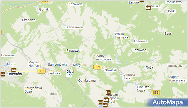 mapa Czarny Las-Kolonia, Czarny Las-Kolonia na mapie Targeo