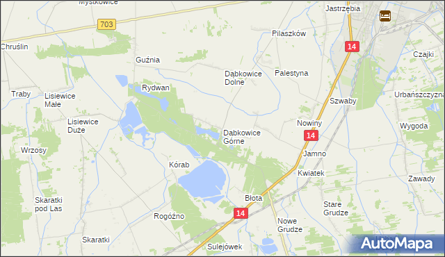 mapa Dąbkowice Górne, Dąbkowice Górne na mapie Targeo