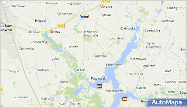 mapa Dąbrowa gmina Bytoń, Dąbrowa gmina Bytoń na mapie Targeo