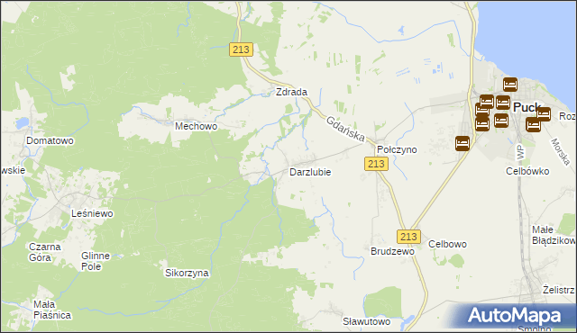 mapa Darzlubie, Darzlubie na mapie Targeo