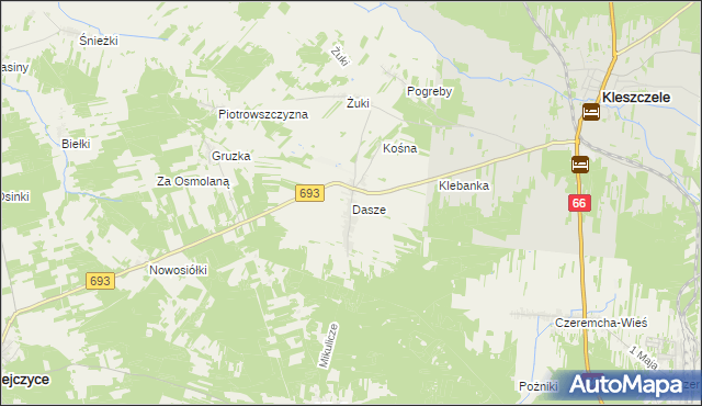 mapa Dasze, Dasze na mapie Targeo