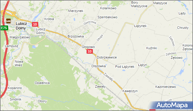mapa Dobrzejewice, Dobrzejewice na mapie Targeo