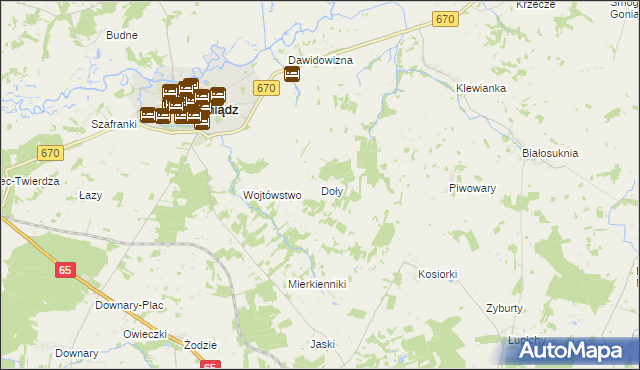 mapa Doły gmina Goniądz, Doły gmina Goniądz na mapie Targeo