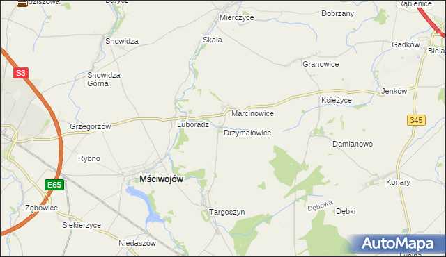 mapa Drzymałowice, Drzymałowice na mapie Targeo