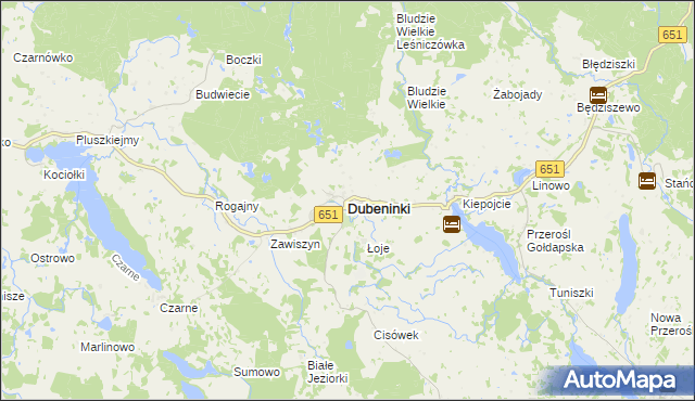 mapa Dubeninki, Dubeninki na mapie Targeo