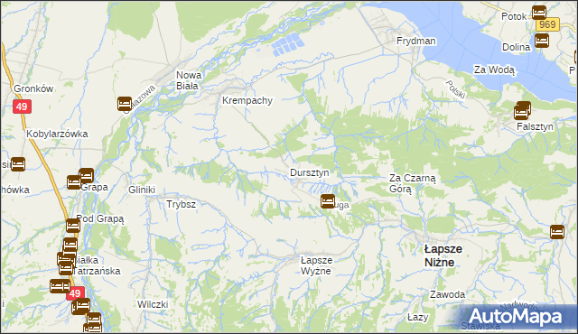 mapa Dursztyn, Dursztyn na mapie Targeo