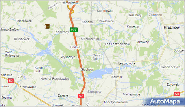 mapa Duży Dół, Duży Dół na mapie Targeo