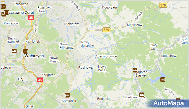 mapa Dziećmorowice, Dziećmorowice na mapie Targeo