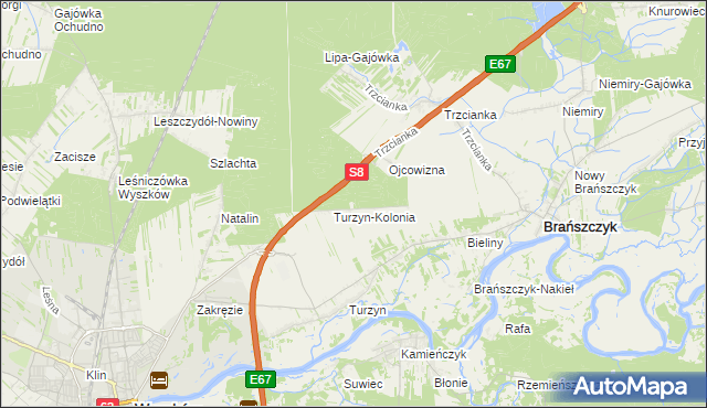 mapa Gajówka Ciepła, Gajówka Ciepła na mapie Targeo