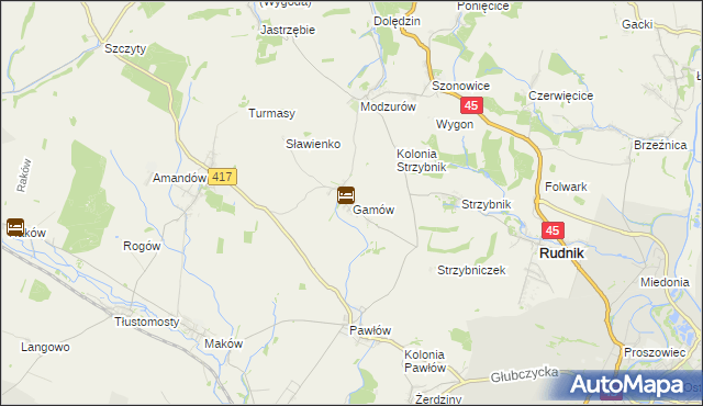 mapa Gamów, Gamów na mapie Targeo