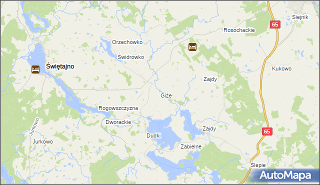 mapa Giże gmina Świętajno, Giże gmina Świętajno na mapie Targeo