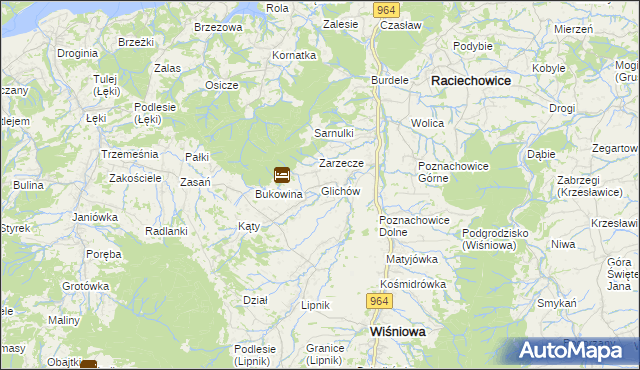 mapa Glichów, Glichów na mapie Targeo