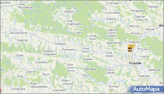 mapa Glinik Górny, Glinik Górny na mapie Targeo