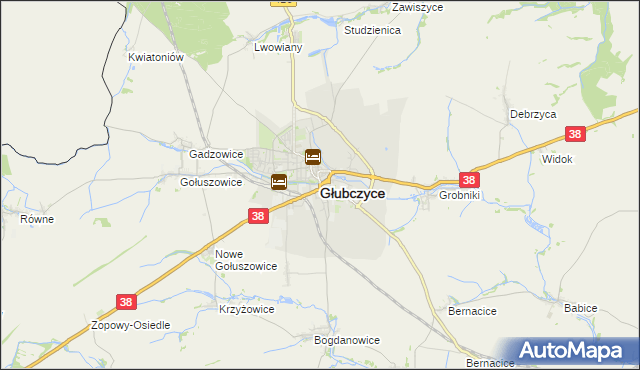 mapa Głubczyce, Głubczyce na mapie Targeo