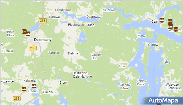 mapa Głuchy Bór, Głuchy Bór na mapie Targeo