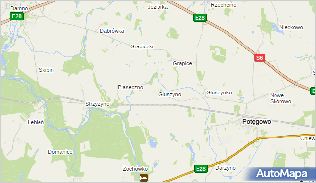 mapa Głuszyno, Głuszyno na mapie Targeo