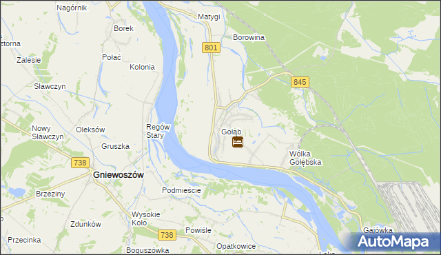 mapa Gołąb gmina Puławy, Gołąb gmina Puławy na mapie Targeo