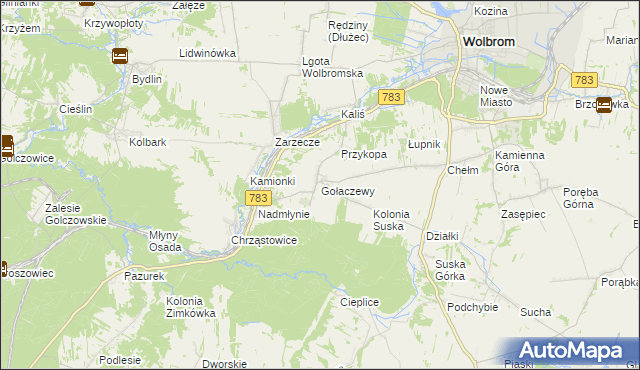 mapa Gołaczewy, Gołaczewy na mapie Targeo