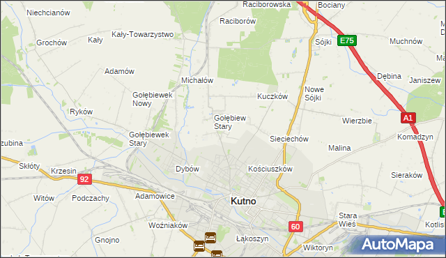 mapa Gołębiew Nowy, Gołębiew Nowy na mapie Targeo