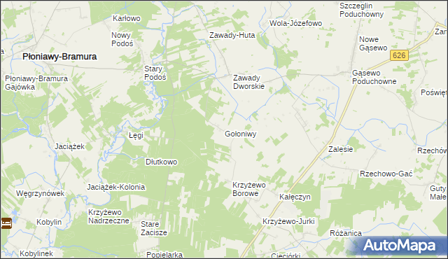 mapa Gołoniwy, Gołoniwy na mapie Targeo