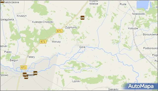 mapa Góra gmina Krypno, Góra gmina Krypno na mapie Targeo