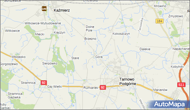 mapa Góra gmina Tarnowo Podgórne, Góra gmina Tarnowo Podgórne na mapie Targeo