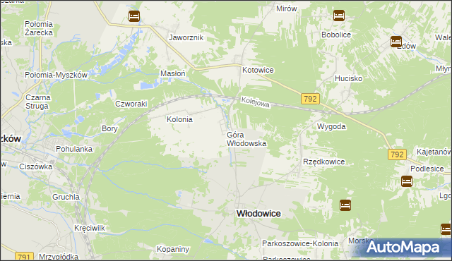 mapa Góra Włodowska, Góra Włodowska na mapie Targeo