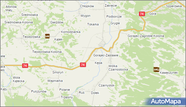 mapa Gorajec-Zastawie, Gorajec-Zastawie na mapie Targeo