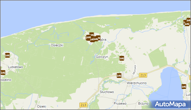 mapa Górczyn gmina Krokowa, Górczyn gmina Krokowa na mapie Targeo