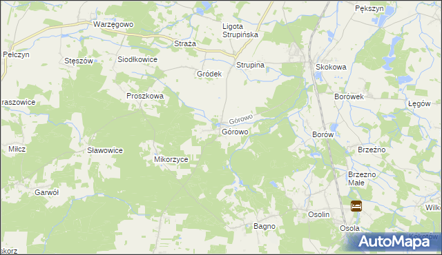 mapa Górowo gmina Prusice, Górowo gmina Prusice na mapie Targeo