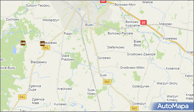 mapa Gorzewo gmina Sierpc, Gorzewo gmina Sierpc na mapie Targeo