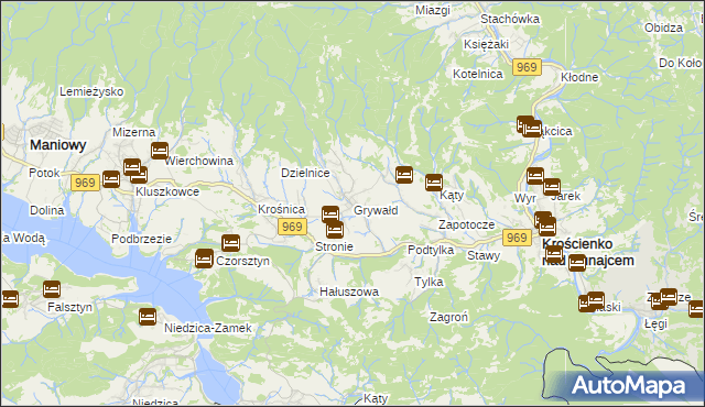 mapa Grywałd, Grywałd na mapie Targeo