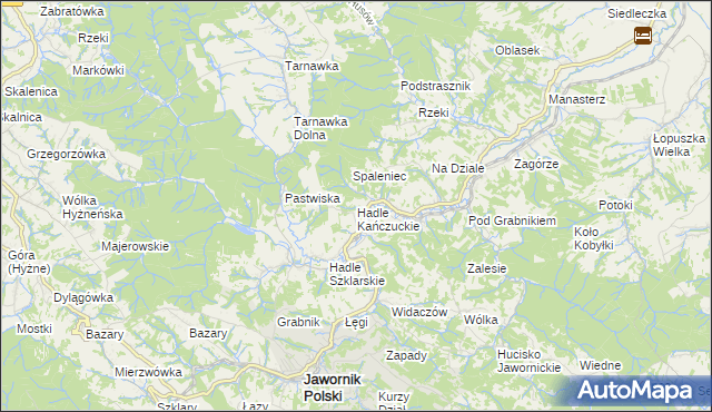 mapa Hadle Kańczuckie, Hadle Kańczuckie na mapie Targeo